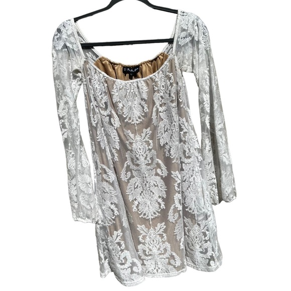 FOR LOVE & LEMONS San Marcos Off the Shoulder Ivory Lace Dress Boho Size Small - Picture 6 of 16